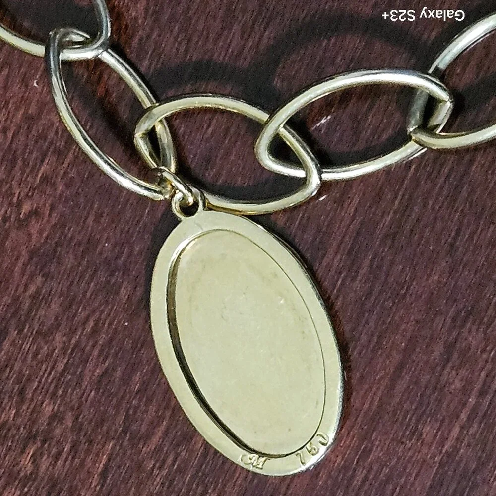 RARE MONICA RICH KOSANN FLORAL SCROLL OVAL 18K CHARM LOCKET PENDANT BRACELET